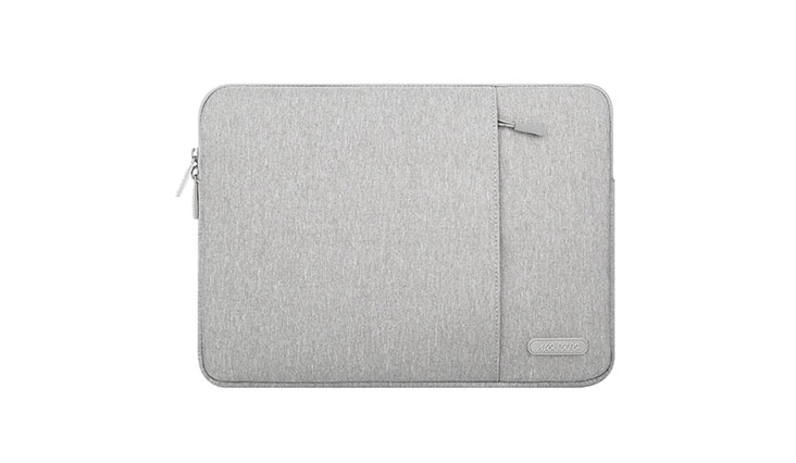Mosiso Polyester Vertical Style Water Repellent Laptop Sleeve Case Bag Cover with Pocket for 13-13.3 Inch MacBook Pro, MacBook Air, Notebook, Gray