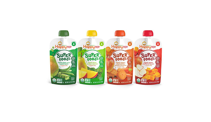 Happy Tot Organic Stage 4 Super Foods, 4 Flavor Variety Pack, 4.22 Ounce (Pack of 16) (Packaging may vary)