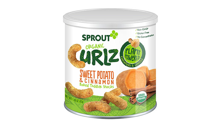 Sprout Organic Baby Food, Sprout Organic Curlz Toddler Snacks, Sweet Potato & Cinnamon, 1.48 Ounce Canister (Pack of 1), Plant Powered, Gluten Free, USDA Certified Organic, Nothing Artificial 