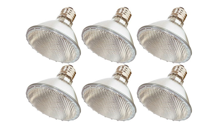 (Pack Of 6) 60PAR30/FL 120V - 60 Watt High Output (75W Replacement) PAR30 Flood Short Neck - 120 Volt Halogen Light Bulbs