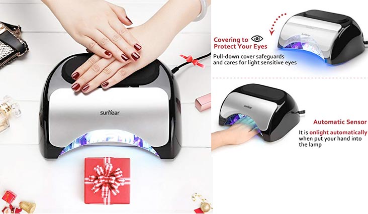 Upgraded 48W LED UV Nail Dryer- LED UV Nail Lamp/Light With Built-In Cooling Fan For Temp Control-Compatible With Gel Polishes And Layers- Great For Hands &Feet