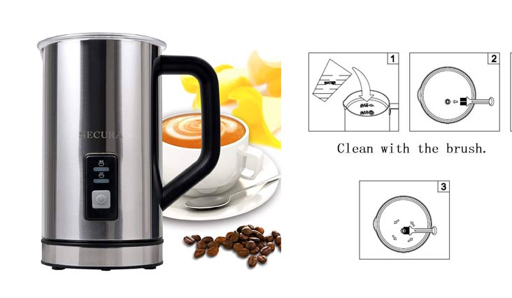 Secura Automatic Electric Milk Frother and Warmer (2 cups)