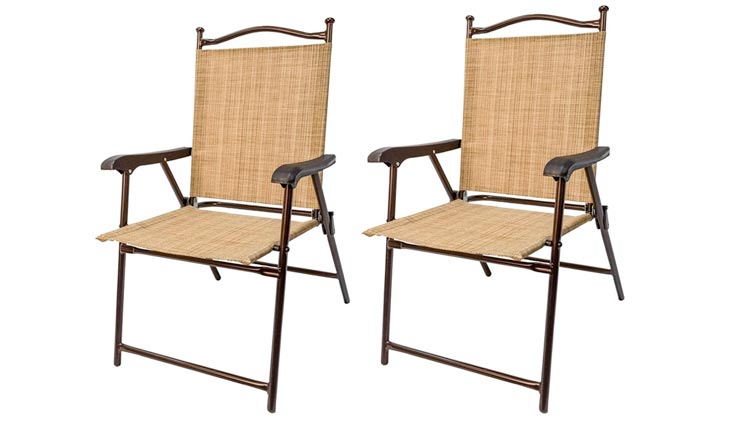 Greendale Home Fashions Outdoor Sling Back Chairs, Set of 2