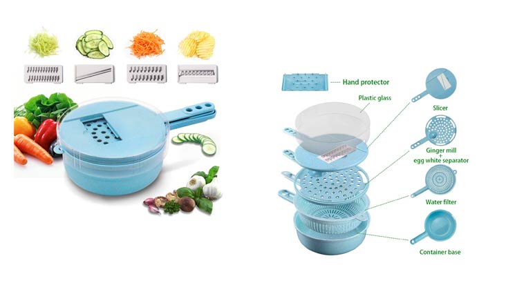 Vegetable Slicer Shredder Chopper Cutter Egg White Separator Multi Blades Kitchen Gadgets