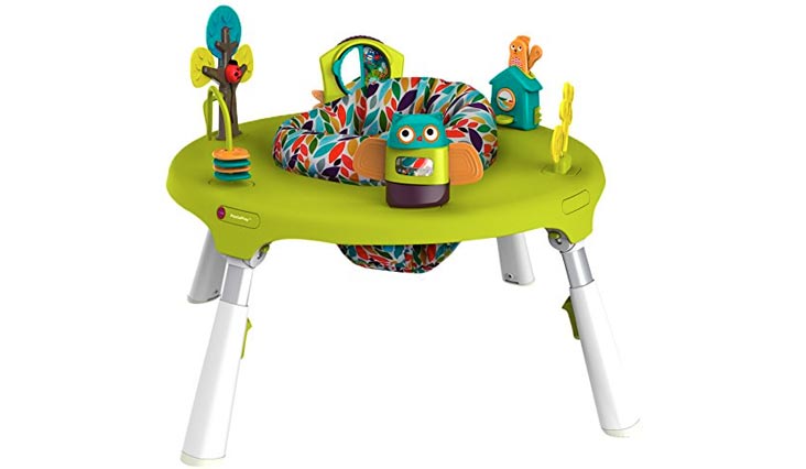 Oribel PortaPlay 4-in-1 Foldable Travel Activity Center, Turn, Bounce, Play, Transform - Forest Friends