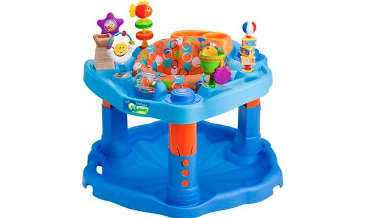 Evenflo ExerSaucer Activity Center, Mega Splash With Bright Colors And Many Varying Textures