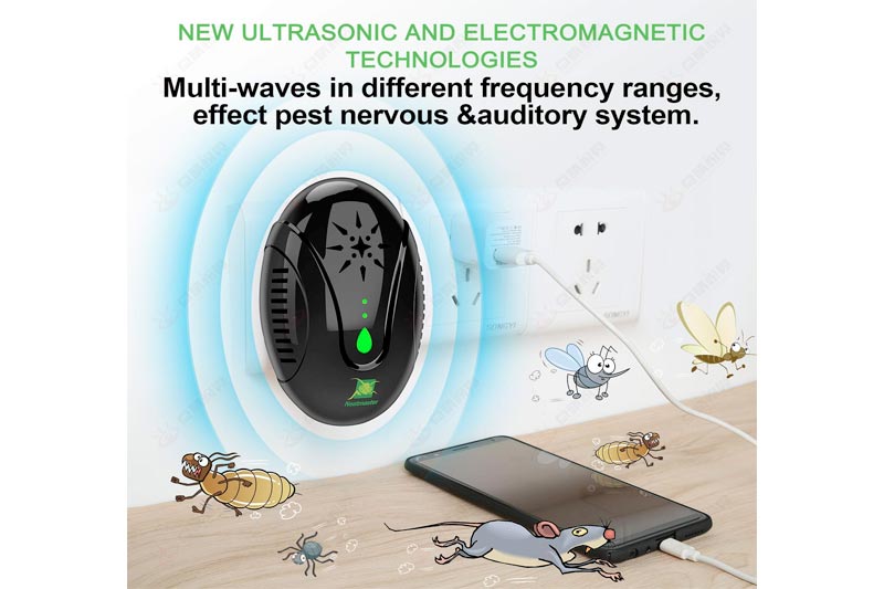 Ultrasonic Pest Repeller for Pest Control, 3 in 1 Electronic Bug Repellet Plug-in Indoor. repel Mice Mosquitoes Bugs Roaches Ants Spiders Rats Bats Birds Flies Fleas Rodents and Insects (black)